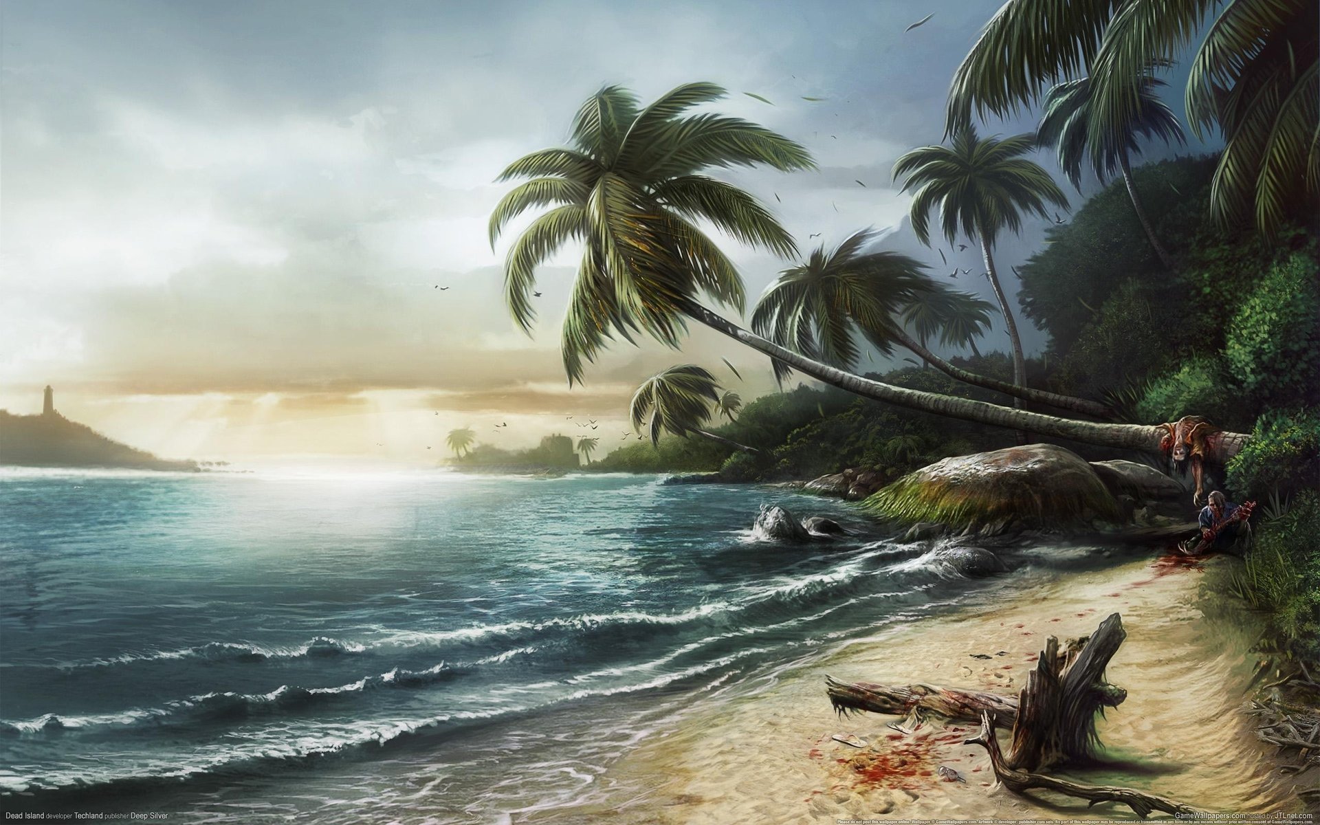 dead island coast sea palm trees landscape