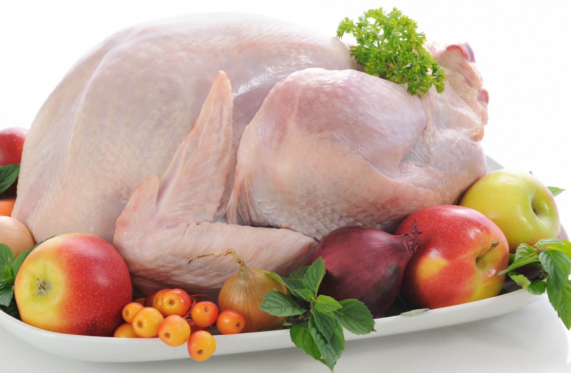 obst gerichte weißer hintergrund gas 24 platte tisch huhn fleisch