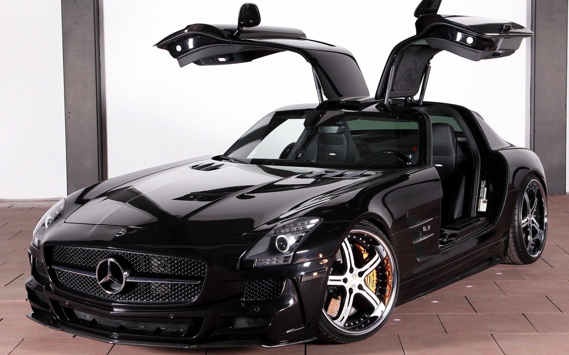 auto auto mercedes auto mercedes benz sls amg ecll nero cerchi porte ribaltabili