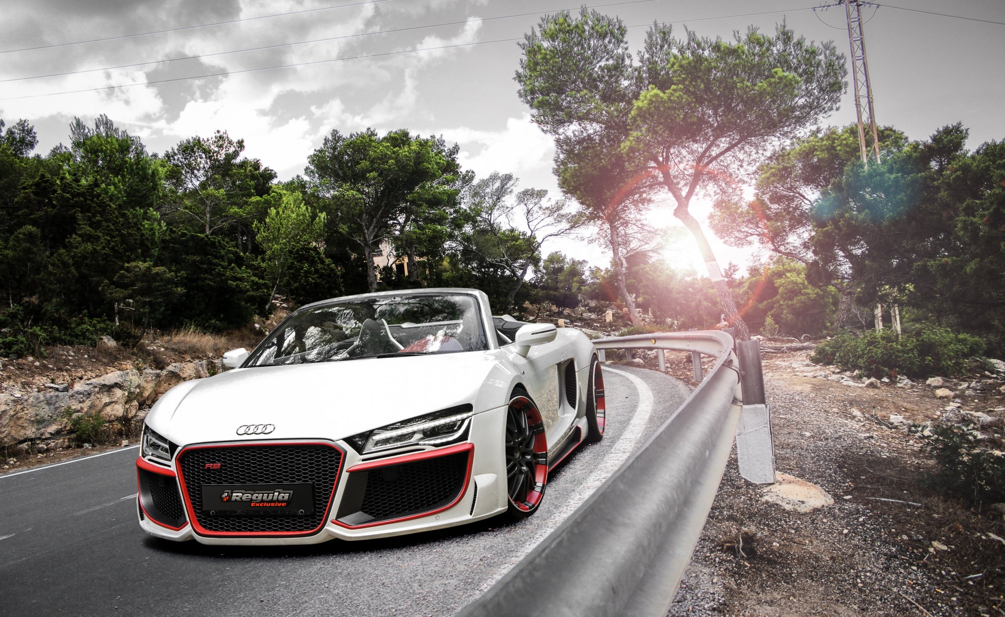 audi r8 regula tuning grand biały przód body kit felgi oxigin oxrock r20 turn glare