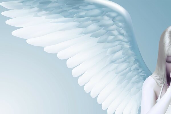 Obraz modlącego się anioła ze skrzydłami