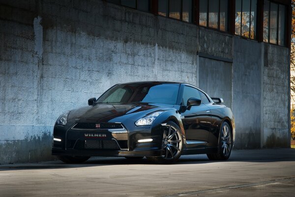 Wallpaper schwarzes Auto nissan gt-r