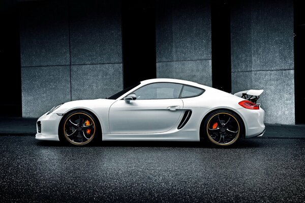 Sporty White Porsche Cayman