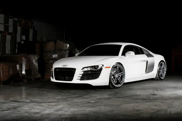 White tinted audi at dusk