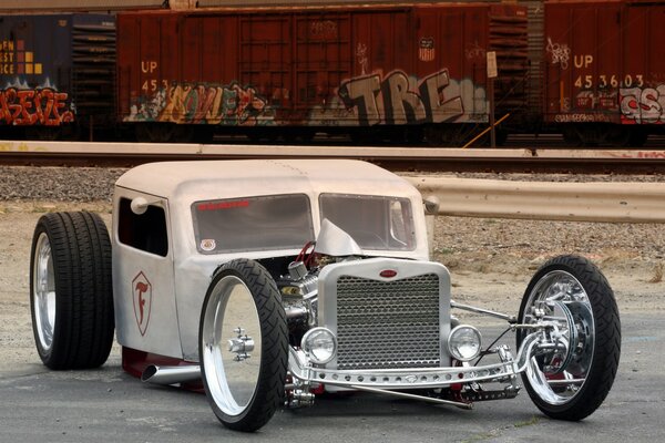 Unusual car design with chrome