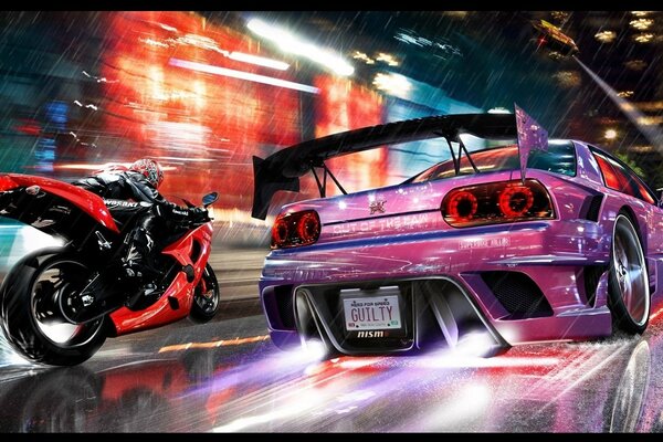 Spiele need for speed Lichter Nacht Rennen Nissan