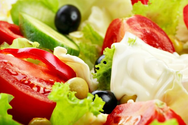 Vegetable salad close-up