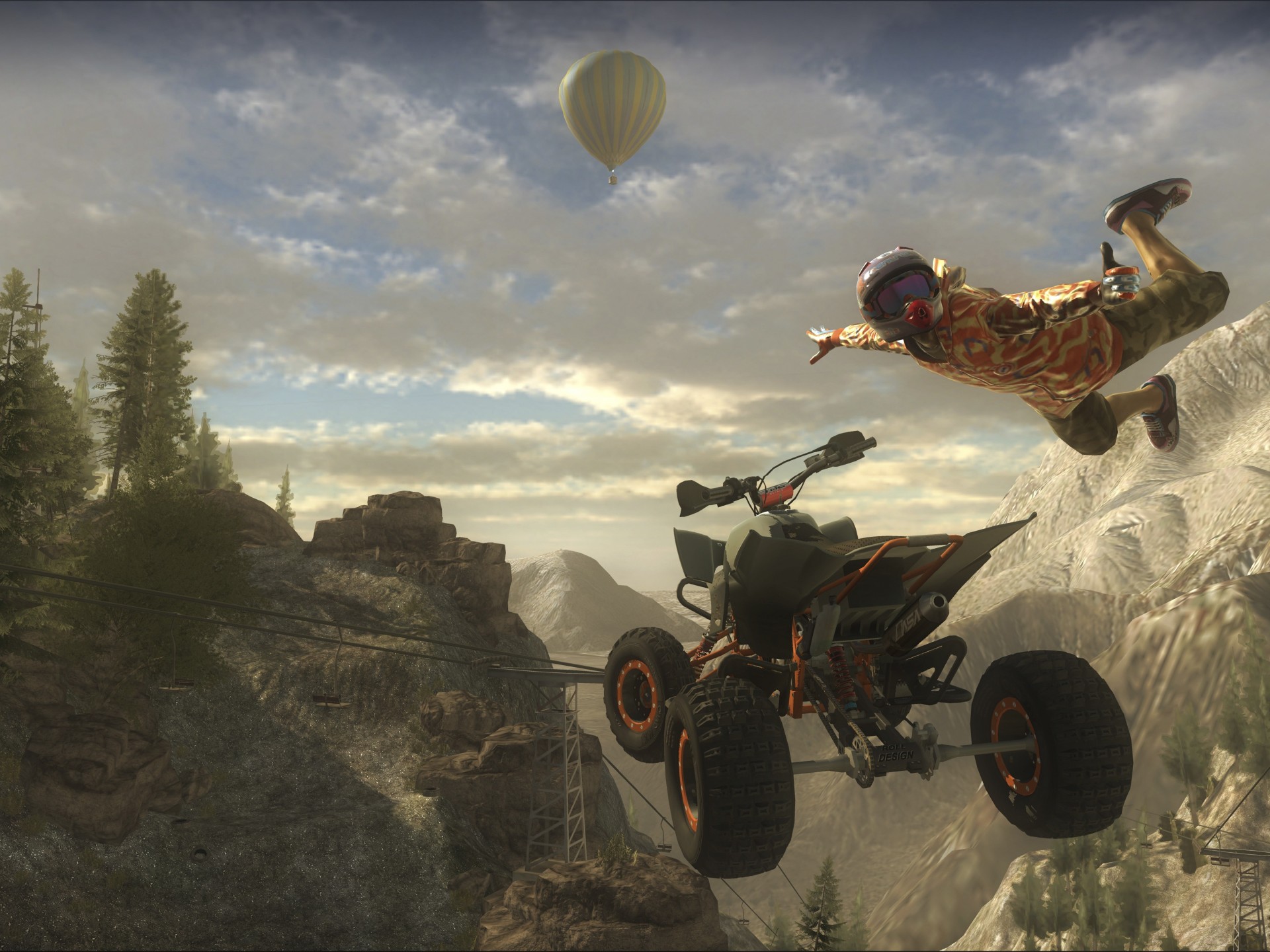 jump net game race atv