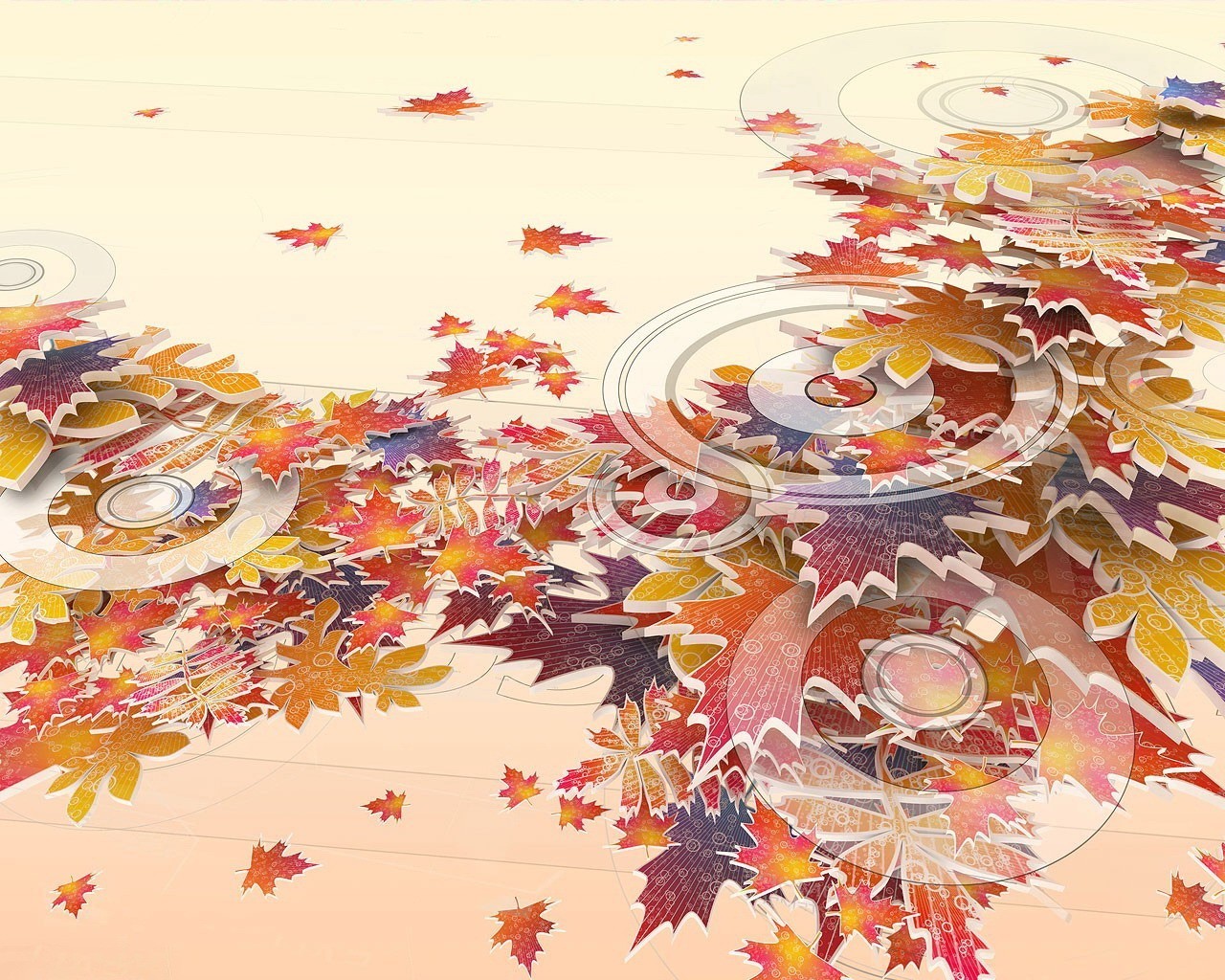 feuilles automne cercles