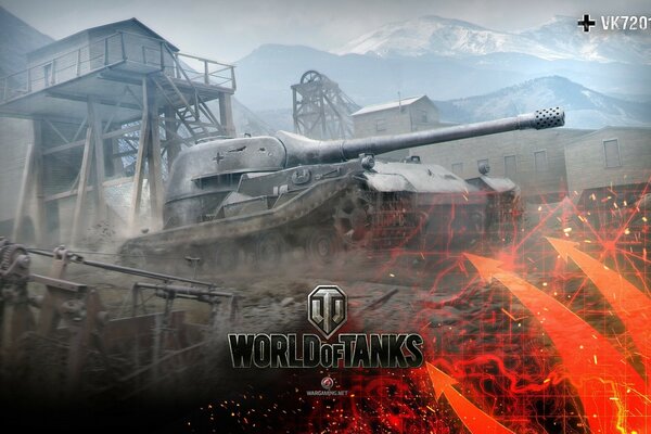 Un enorme tanque alemán del juego World of Tanks