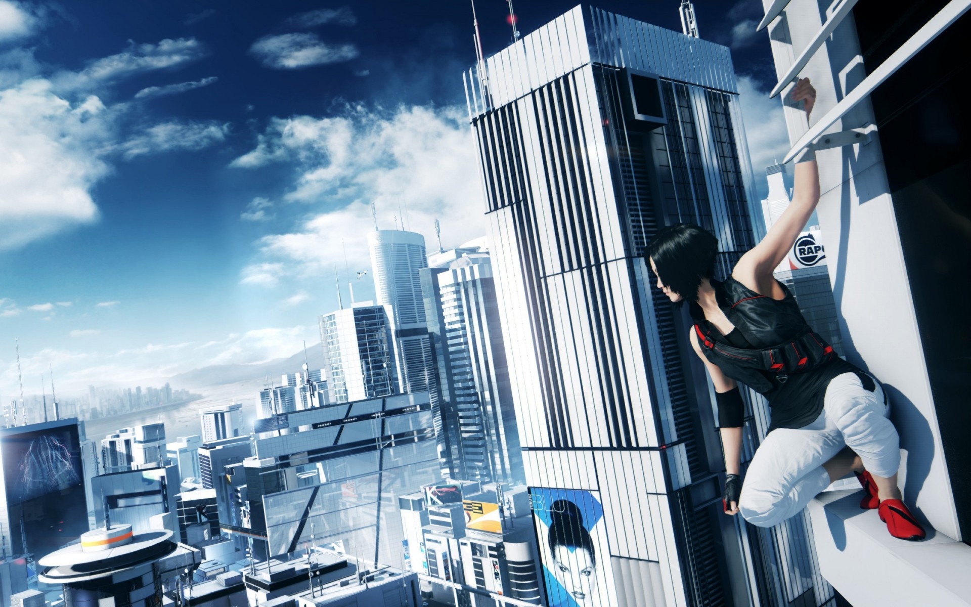 clouds skyscraper mirrors edge 2 sky