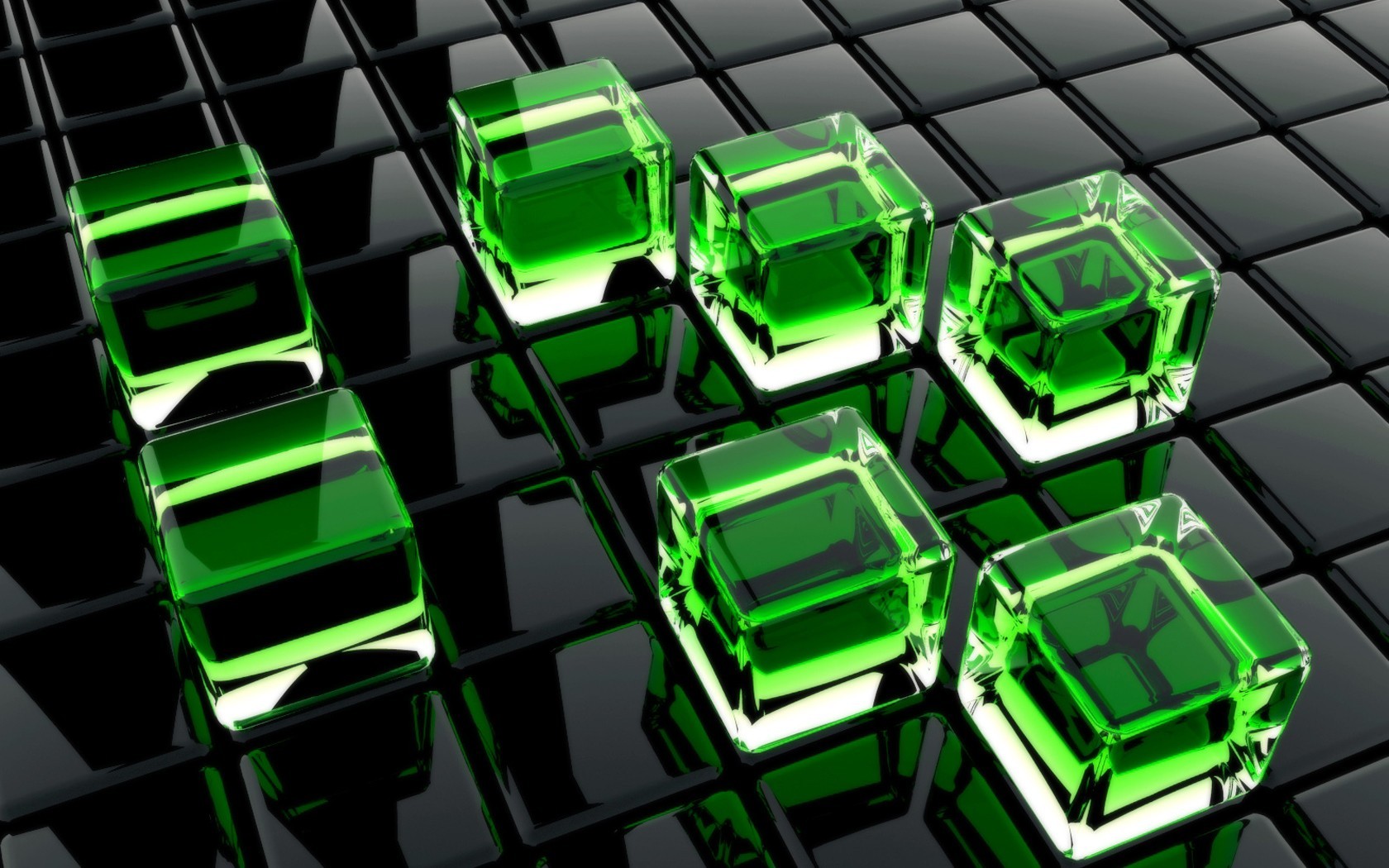 vert cubes verre