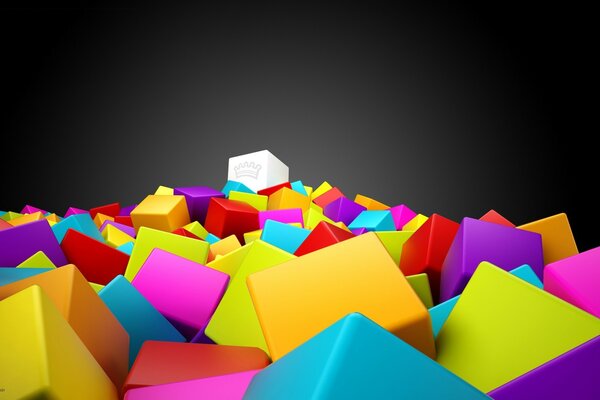 Mer de cubes multicolores