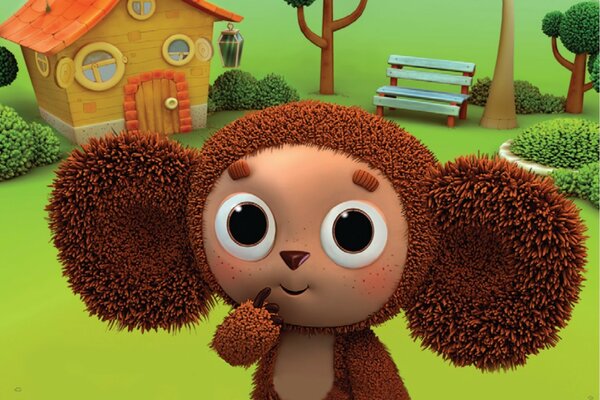 Cute cheburashka from a children s cartoon