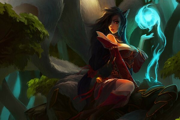 Personaggio Ahri del gioco League of Legends, bellissimo disegno