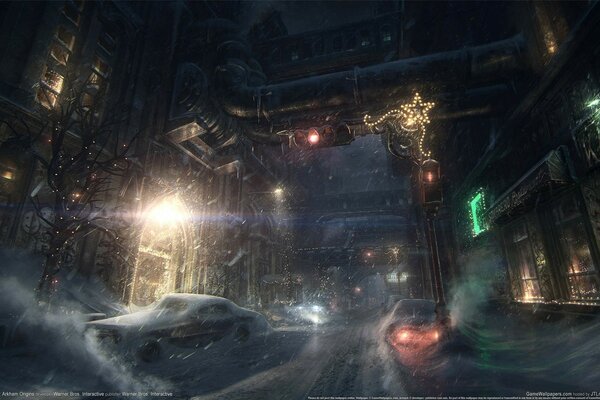 Zrzut ekranu z gry Batman. Zimowe zdjęcie