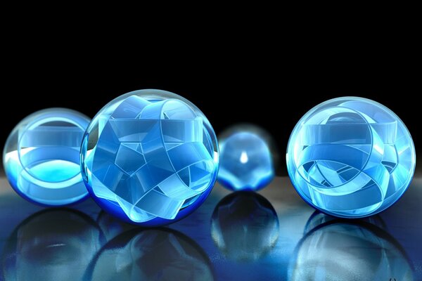 Volumetric blue 3d balls