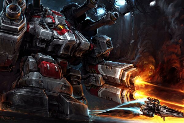 A powerful robot in the game starcraft