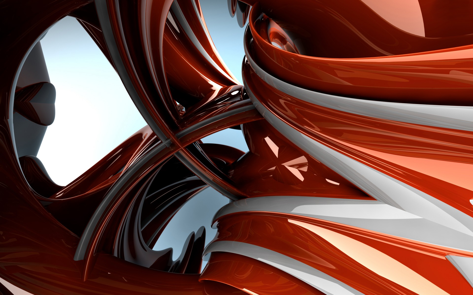 abstract forms orange white flow