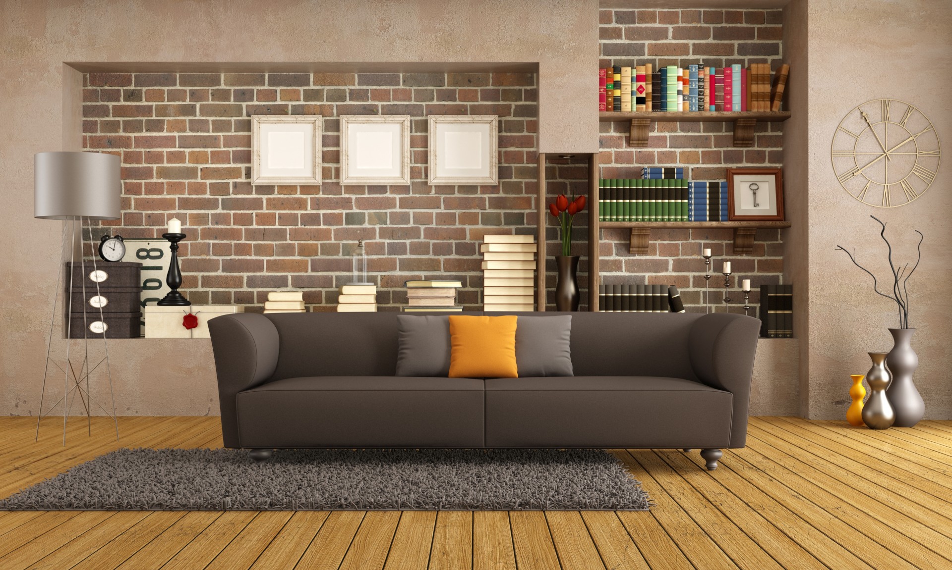 stilvolles design wohnzimmer bibliothek sofa salon modern