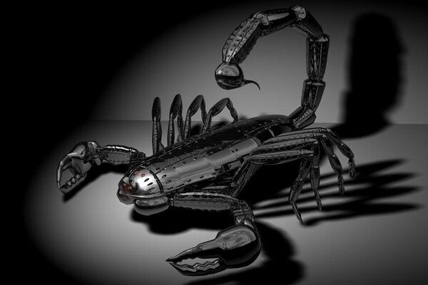 Scorpion robotique tout en métal noir