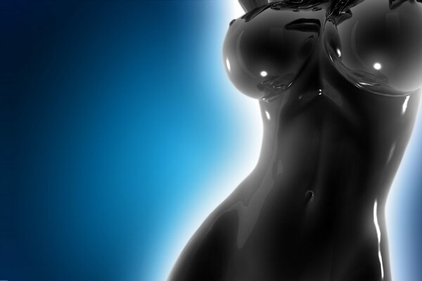 Black silhouette of a female body