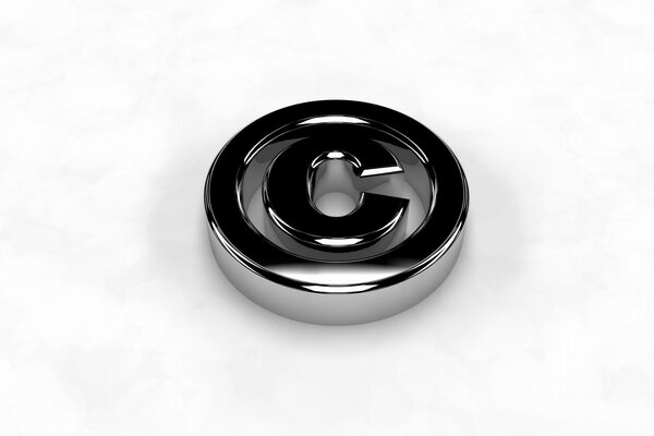 Metallisches Copyright-Symbol