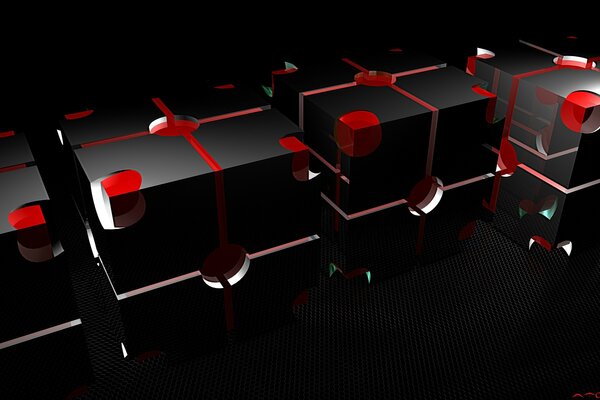 Cubi neri cyberpunk in un atmosfera oscura e sommessa