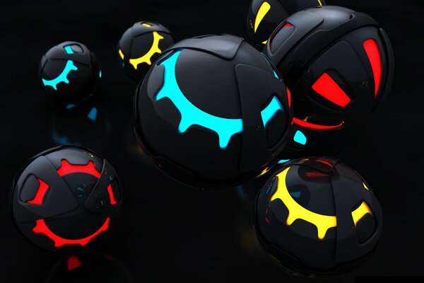 Colored balls spheres spherotrops