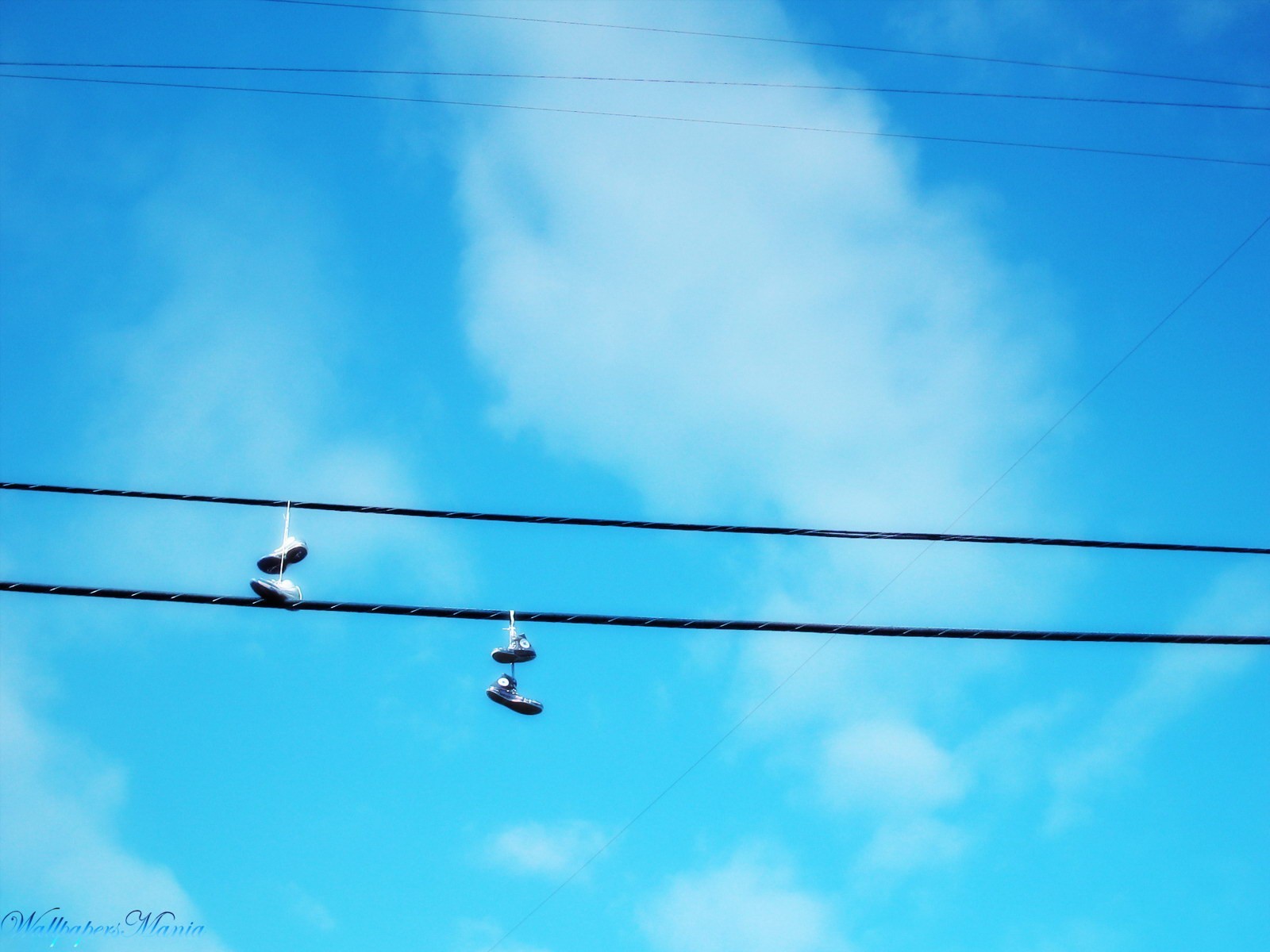 wire shoes sky