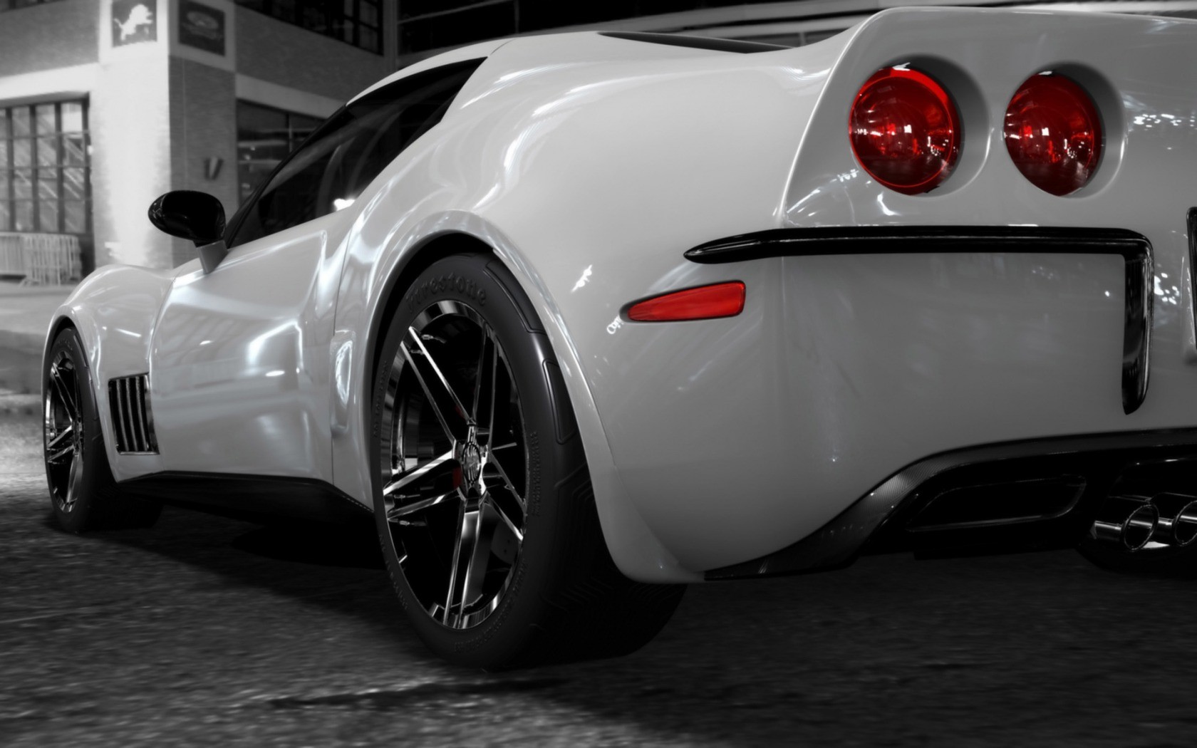 3d corvette bianco