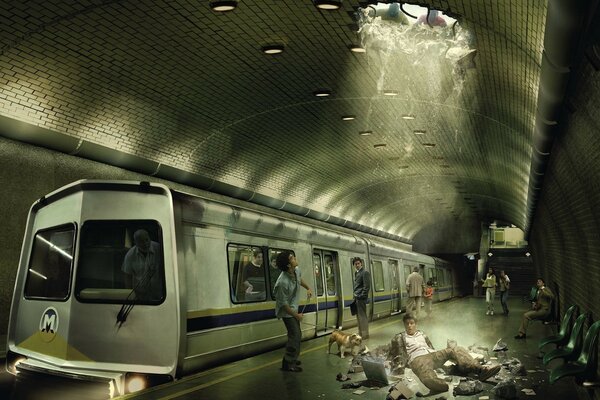 Caos e paura in metropolitana