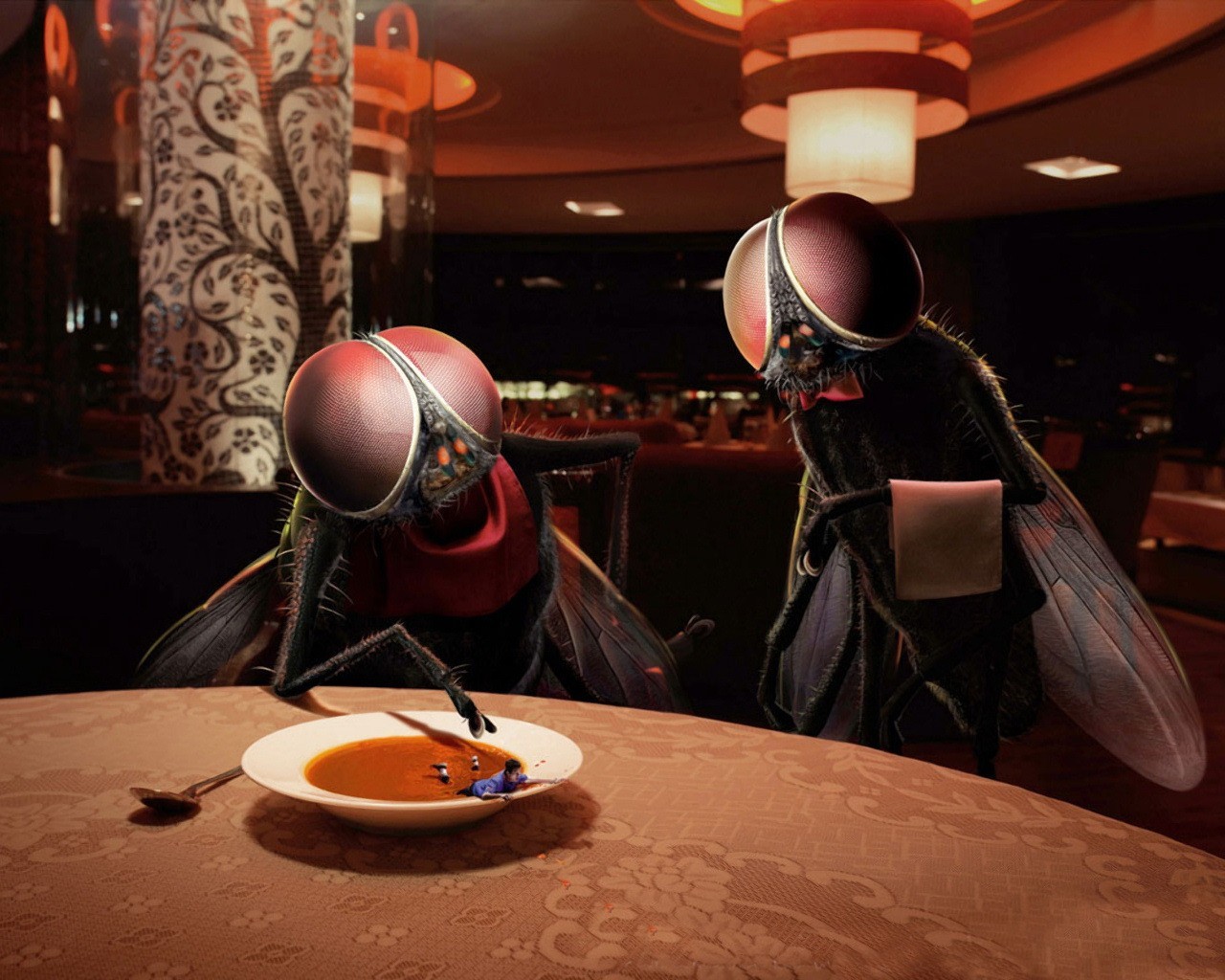 restaurant fly soup man humor