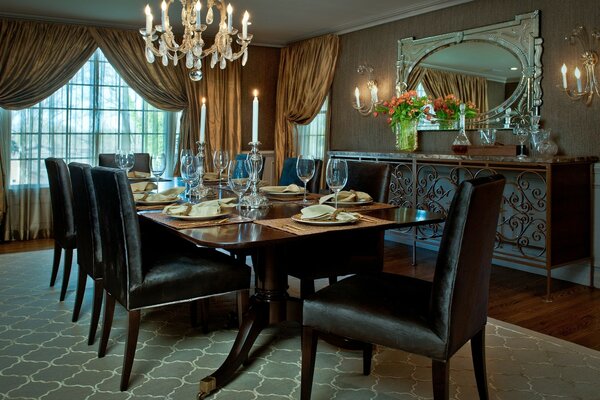 Luxury design of the Gothic dining room