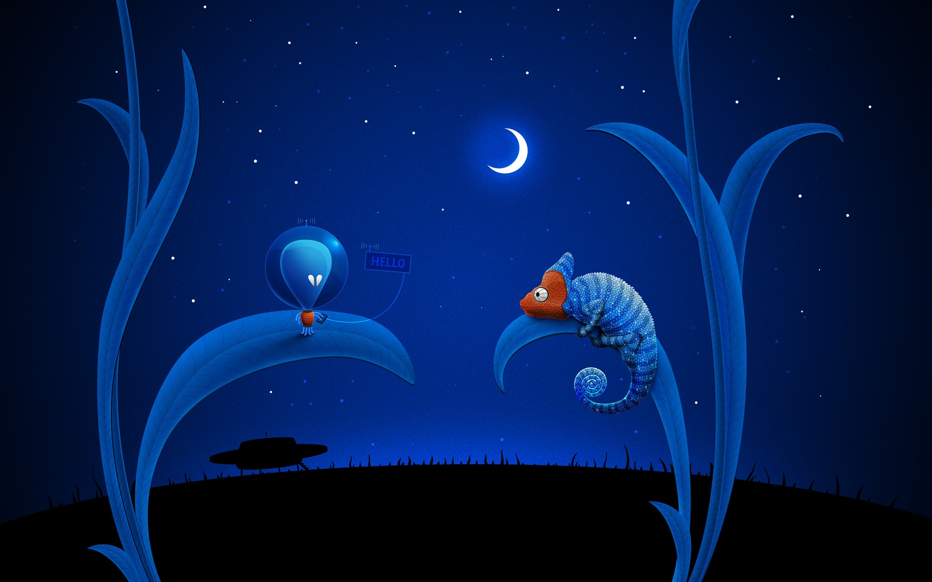 blue moon ufo alien chameleon