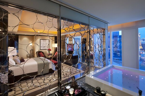 Piękne łóżko w hotelu Las Vegas