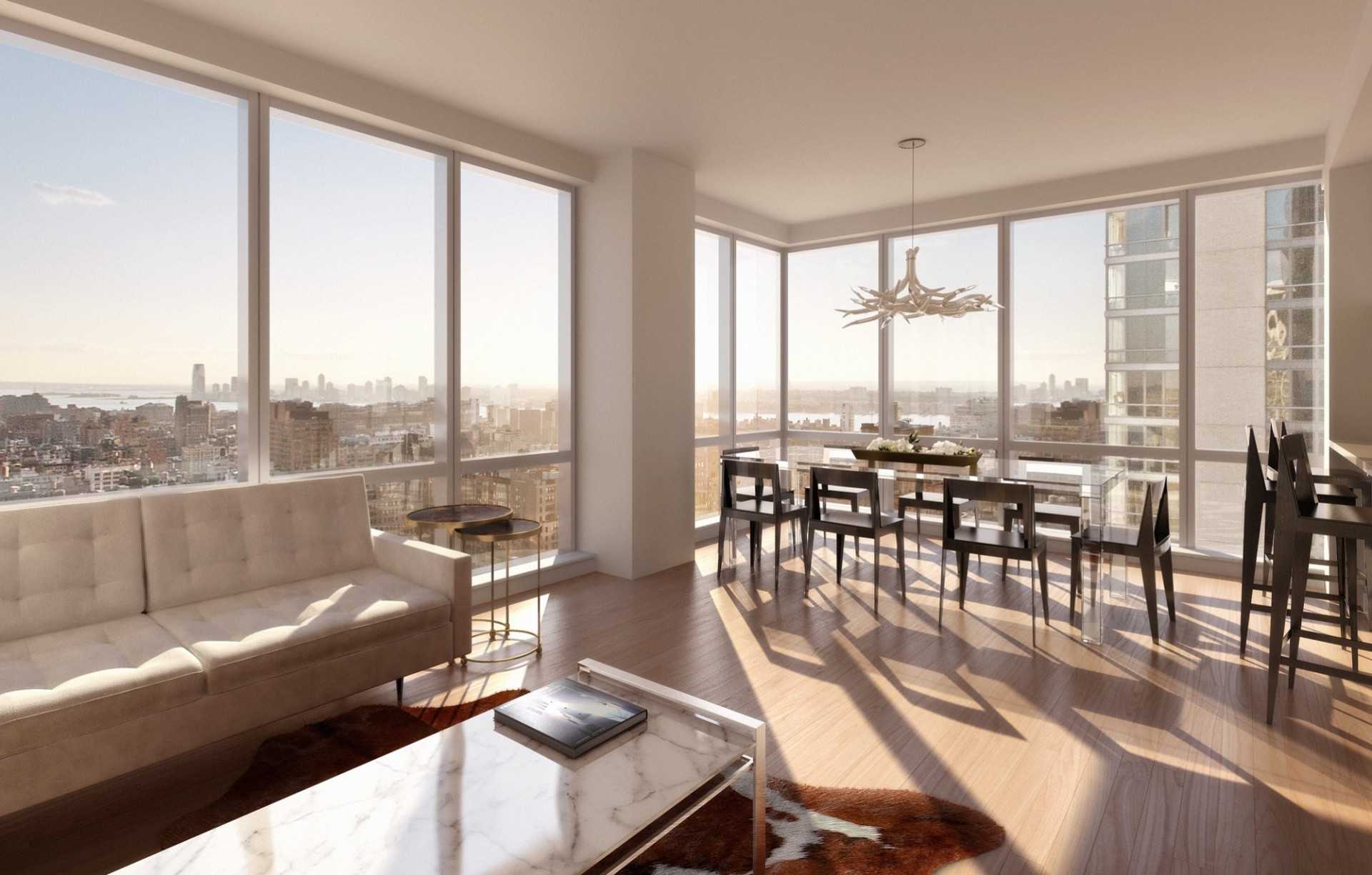 Дизайн квартиры для холостяка 100 м пентхаус с панорамными окнами