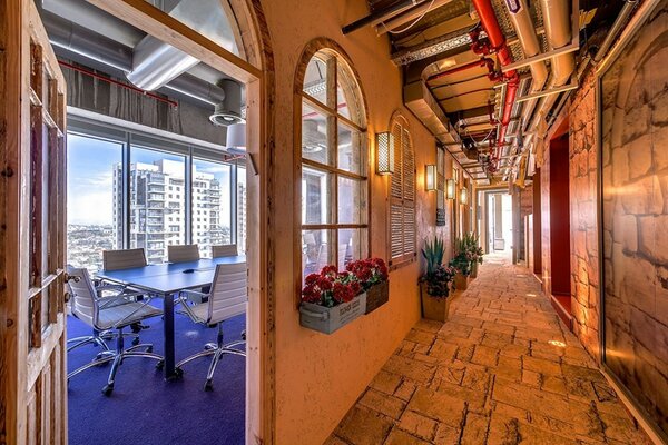 Stylish office with panoramic views of the city