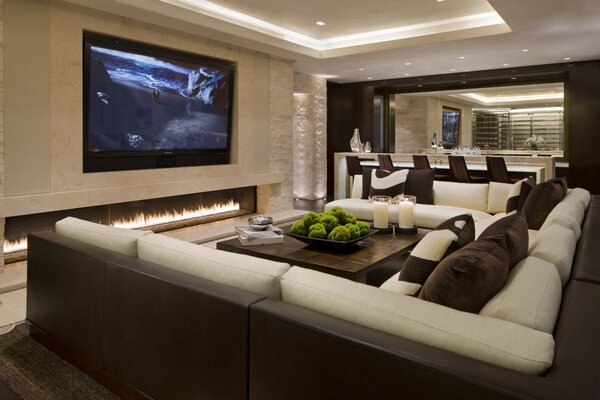 A home theater designed by a designer