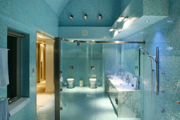 Salle de bain de style marin