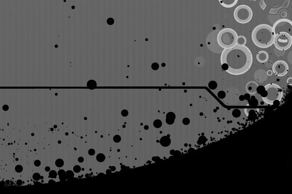 Abstraction with gray background and circles