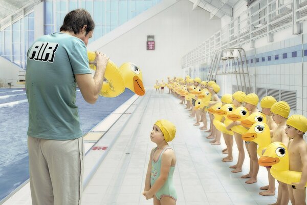 An attentive coach will not leave any child without a duck