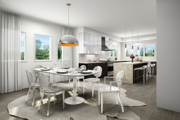 Stylish designer kitchen in white