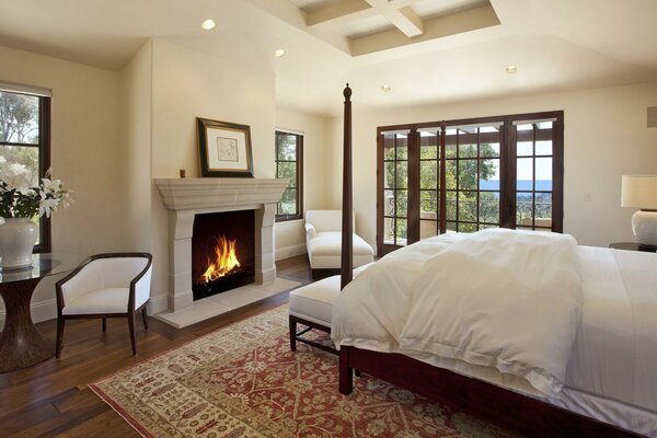 Cozy bedroom with sea view