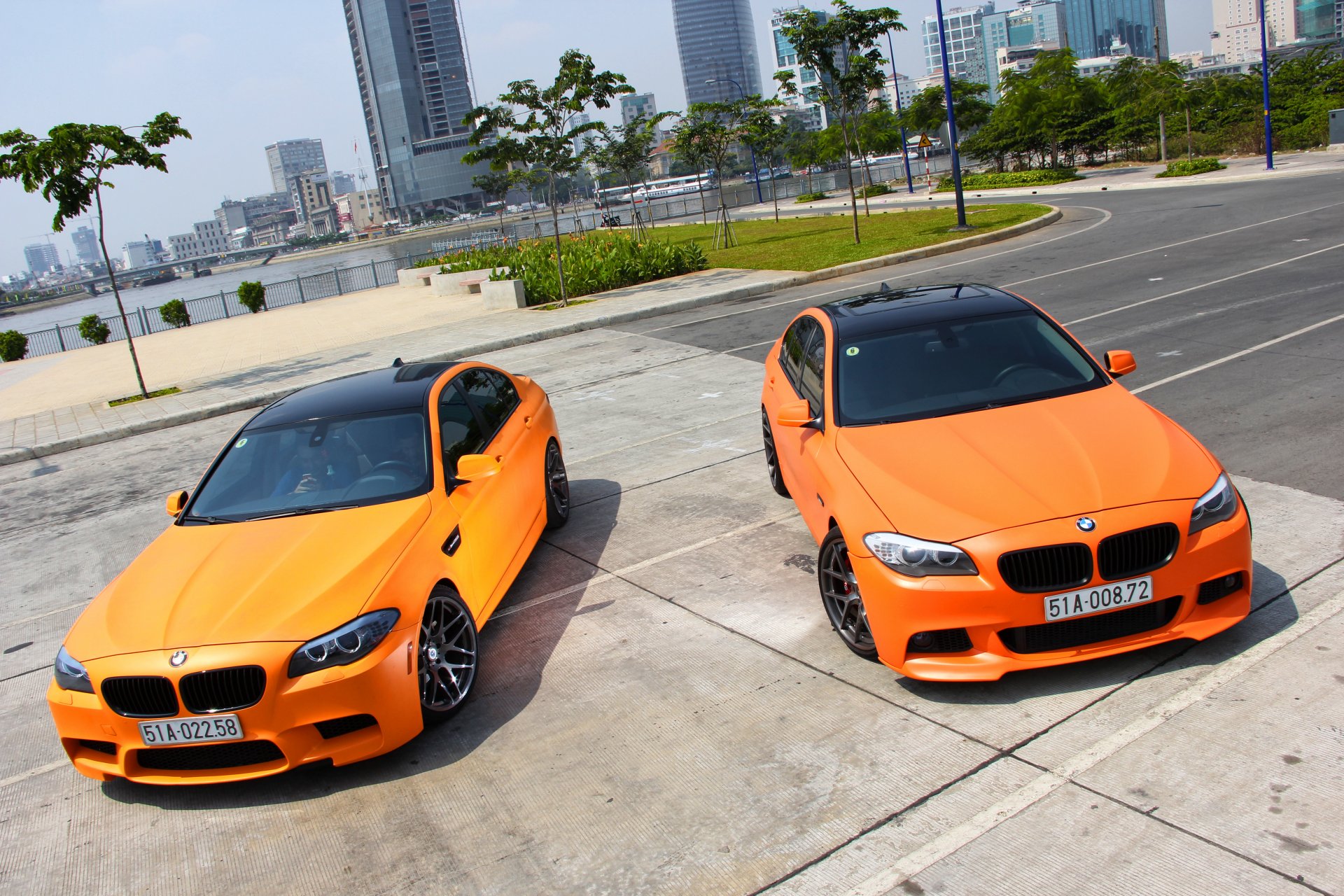 bmw m5 f10 matt orange tuning stadt