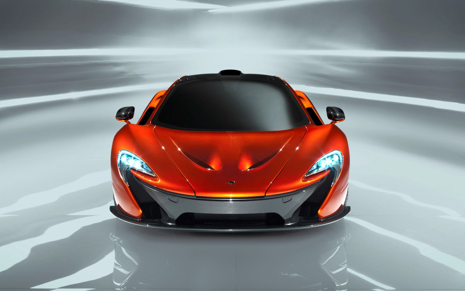 mclaren p1 auto coche naranja frente faros capó coche deportivo