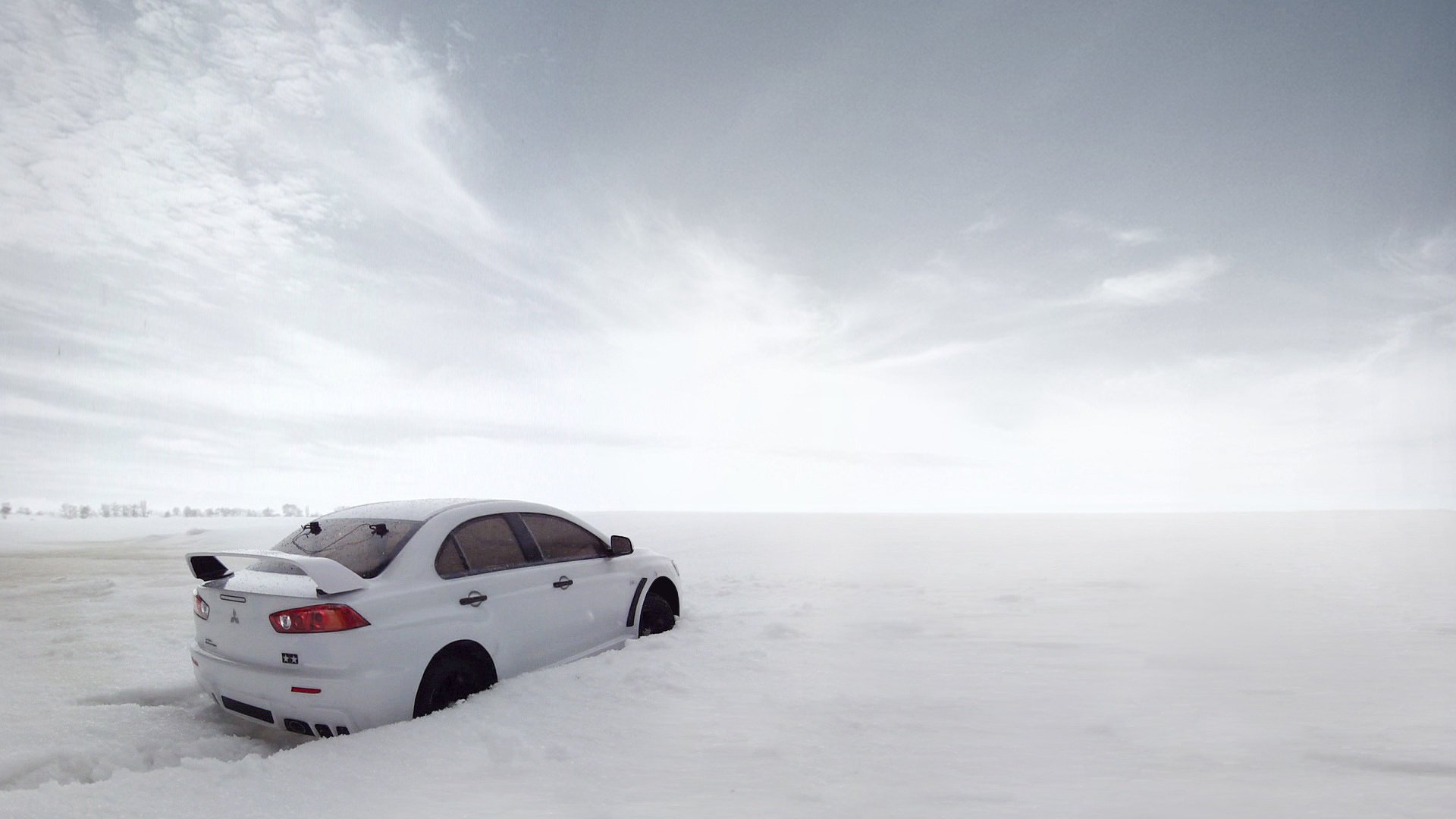 auto derivas cars mitsubishi lancer evolution nieve