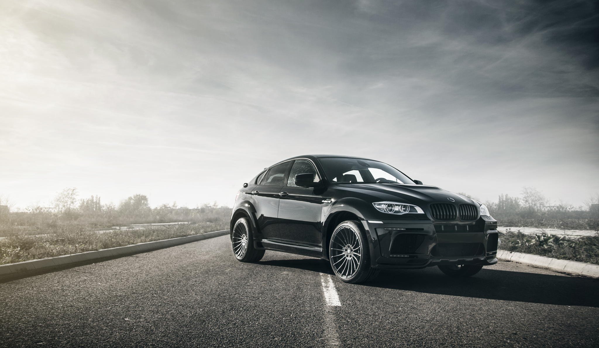 bmw x6m czarny bmw samochód hamann światło tuning x6