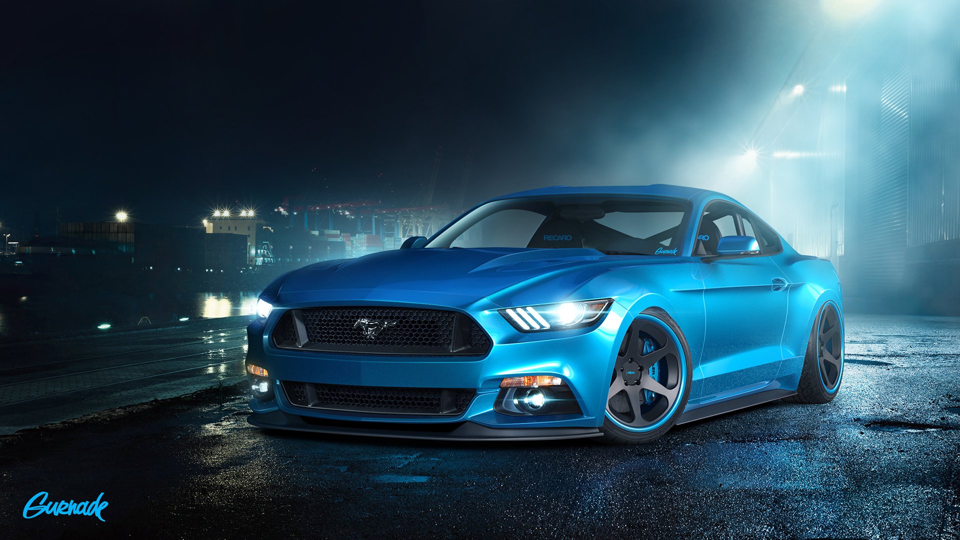 ford mustang gt da gurnade blu anteriore muscle car anteriore muscle car