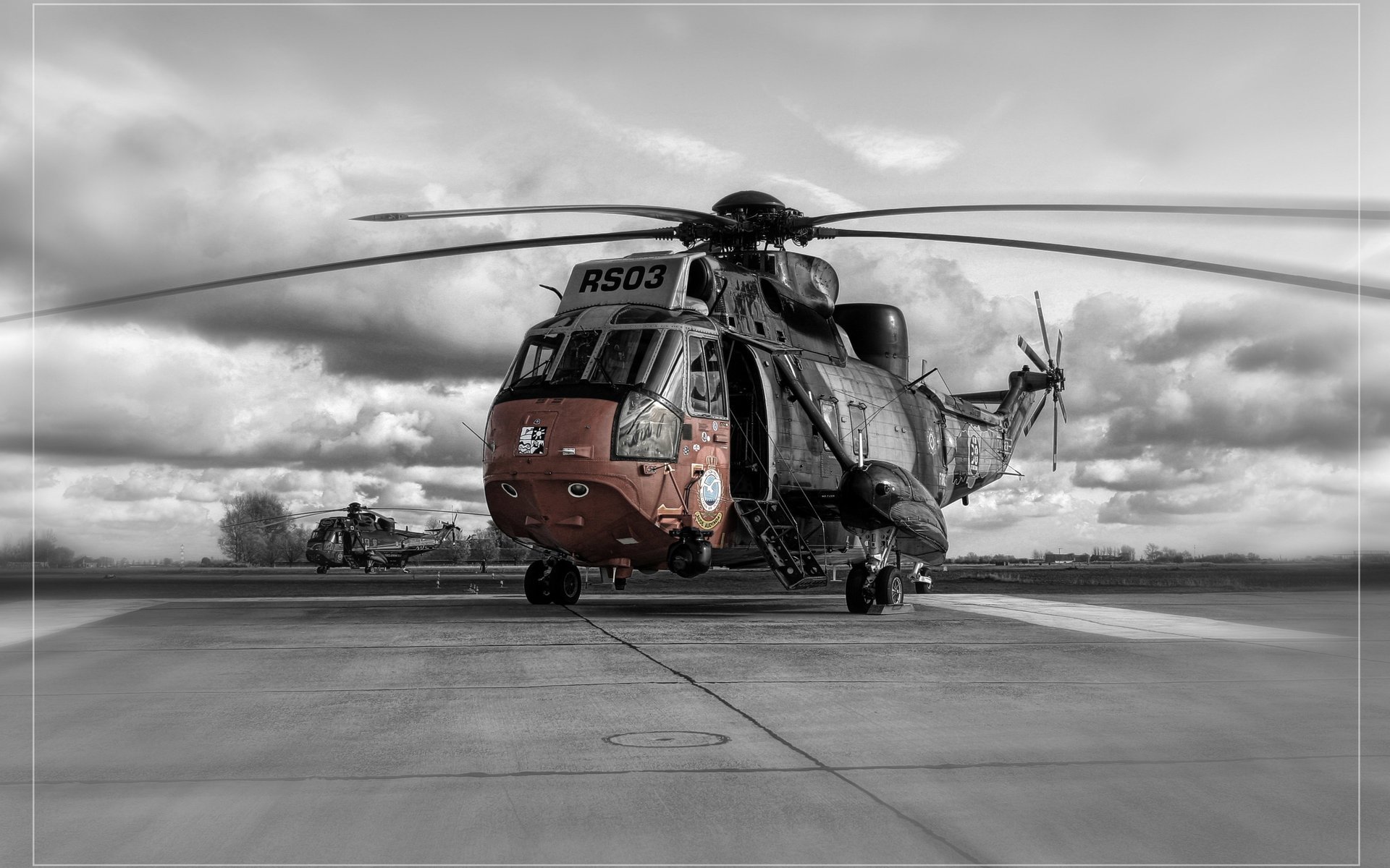 elicottero s-61sh-3 sea king sicorskiy cielo orizzonte nuvole